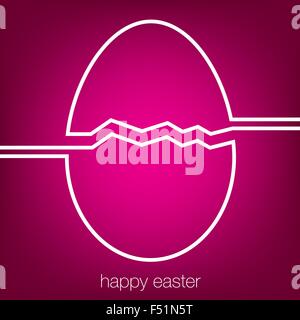 Continuous line Easter egg card in vector format. Stock Vector