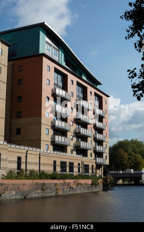 Quality City Serviced Apartments by River Soar, Leicester, UK Stock Photo