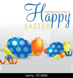 Bright Easter egg and ribbon card in vector format. Stock Vector