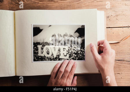 Wedding photo on a table Stock Photo
