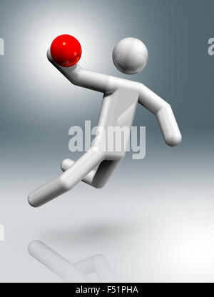 three dimensional handball symbol, olympic games Stock Photo