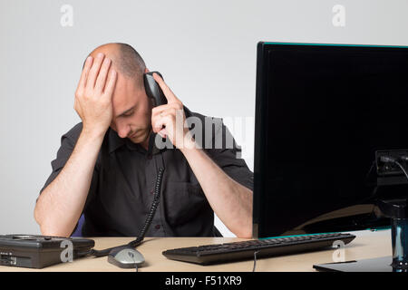 Long phone call with client Stock Photo