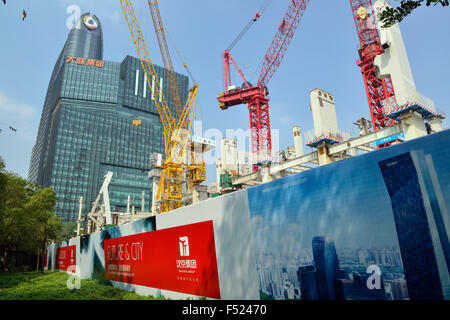 A construction site at high-tech park in Nanshan district, Shenzhen, China. Stock Photo