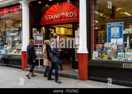 Stanfords map and travel bookshop in Long Acre, Covent Garden. After 118 years at the Long Acre site the store relocated to nearby Mercer Walk in 2019 Stock Photo
