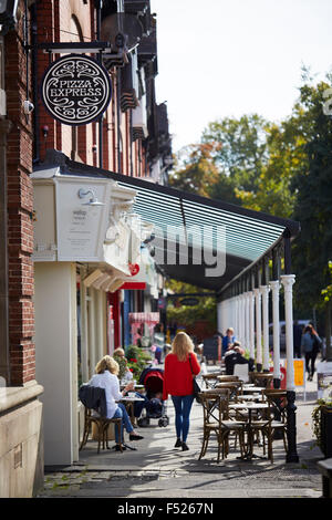 Cafe bar culture on West Didsbury Lapwing Lane   Restaurant dining food eating eating drinking  out date menu restaurateur  loca Stock Photo