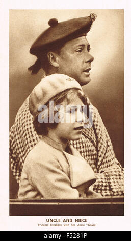 Young Princess Elizabeth & Prince of Wales later briefly King Edward VIII Stock Photo