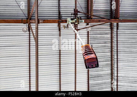 Movement remote control for crane in the factory Stock Photo