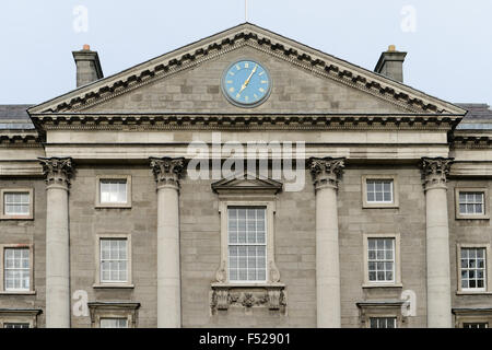 Trinity College - detail of the top of the main entrance -Dublin, Ireland. Stock Photo
