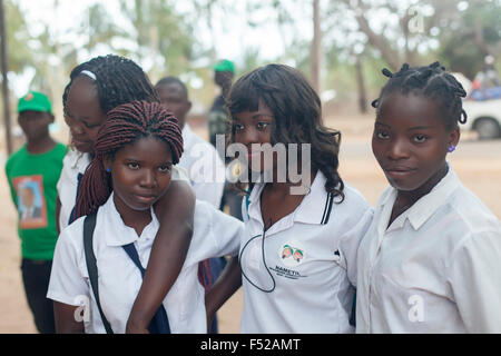 Beautiful Mozambican teenagers in school uniform Stock Photo