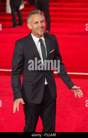 London, UK. 26th October, 2015. Gary Lineker. CTBF Royal Film Performance, World Premiere of the new James Bond film 'Spectre' at the Royal Albert Hall. Credit:  Vibrant Pictures/Alamy Live News Stock Photo