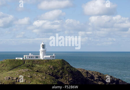 Lighthouse Strumble Head, Pembrokeshire, Wales, Great Britain UK europe Stock Photo