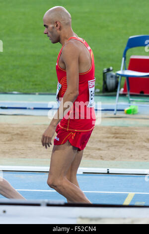 Reyes Estevez competes in 1500m semi-final at the 2010 European Athletics Championships at the Olympic Stadium in Barcelona Stock Photo