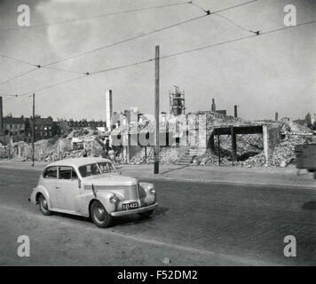 Buildings damaged by the bombing , Hamburg, Germany Stock Photo