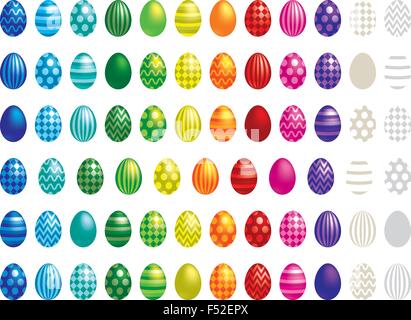Bright set of Easter eggs in vector format. Stock Vector