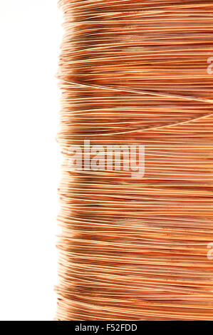 Reel of Copper Wire, Close up Stock Photo