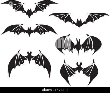 Symbol of bat with big wings, vector Stock Vector