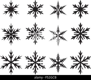 Set of snowflakes in many style, Vector Stock Vector
