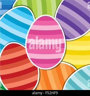 Bright Easter egg sticker background in vector format. Stock Vector
