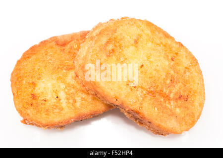 Two French toast isolated on white. Stock Photo