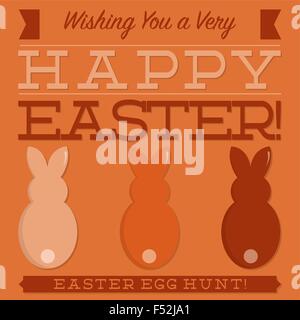 Retro style Easter typographic card in vector format. Stock Vector