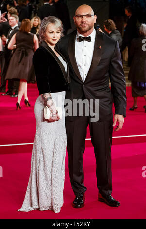 Sarah Jade and Dave Bautista at the World Premiere of new James Bond