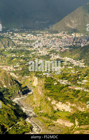 Banos De Agua Santa Small Town In The Ecuadorian Andes Very Popular Touristic Destination In Ecuador Stock Photo