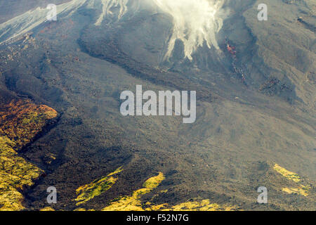 Large Amount Of Volcanic Lava Covering A Huge Area Near Tungurahua Volcano In Ecuador Stock Photo