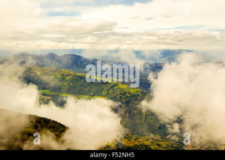 Tungurahua Province In Ecuador View From Top Of Volcano On A Cloudy Day Stock Photo