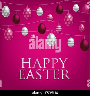 String of Easter eggs card in vector format. Stock Vector