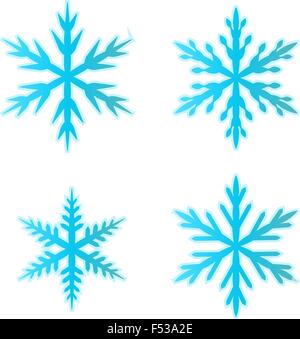 Set of blue snowflakes, Vector illustration Stock Vector