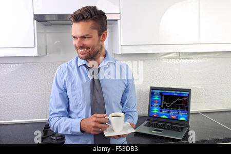 Young businessman happy with his work Stock Photo