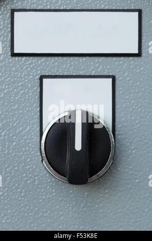 close-up industrial switching button of electric control panel Stock Photo