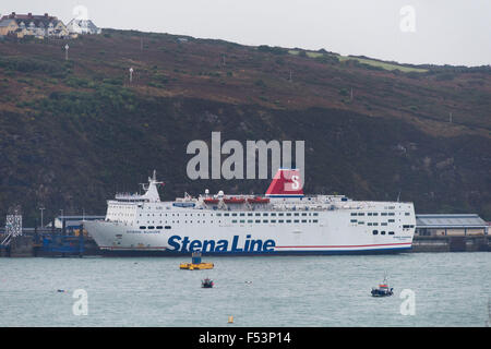 A Stena line ferry at Fishguard Harbour, Goodwick, West Wales. Stock Photo