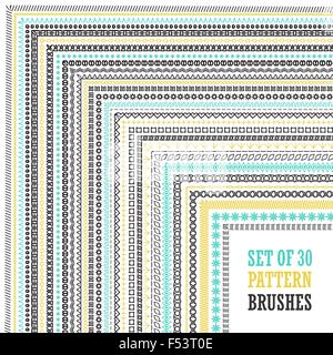 Hand Drawn Pattern Brushes Set Stock Vector