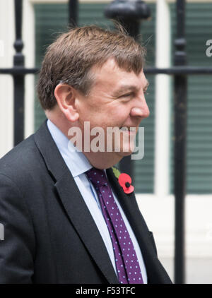 Downing Street, London, UK. October 27th 2015. Culture Secretary John Whittingdale leaves 10 Downing Street after attending the weekly cabinet meeting. Credit:  Paul Davey/Alamy Live News Stock Photo