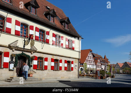 Old town hall at the market square, Pegnitz, Middle Franconia, Bavaria, Germany Stock Photo