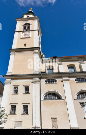 Saint Nicholas Cathedral in Ljubljana old town, Slovenia Stock Photo