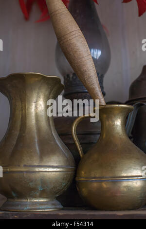 Old oriental vase and mortar Stock Photo