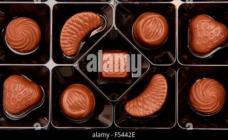 A assortment of Cadbury Milk tray chocolates Stock Photo