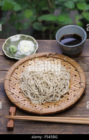 mori soba, cold buckwheat noodles, japanese food Stock Photo