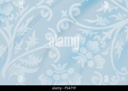 Blue floral silk fabric wallpaper - fully editable eps 10 Vector Stock Vector