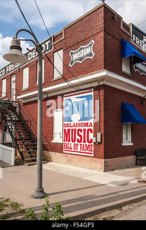 Oklahoma Music Hall of Fame in the old Frisco Freight Depot building in Muskogee, Oklahoma, USA. Stock Photo