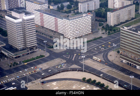 1985 Communist era East Berlin as viewed from the Television Tower Stock Photo