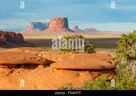 Mitchell Butte from Mystery Valley, Arizona, USA Stock Photo