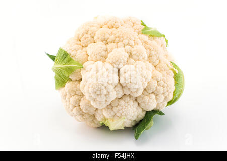 Fresh cauliflower isolated on white. Stock Photo