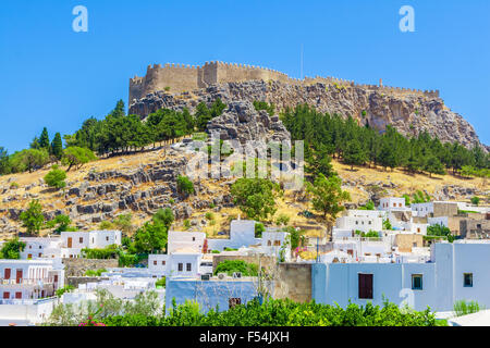 Greece trip 2015, Rhodos island, Lindos, architecture of the city. Stock Photo