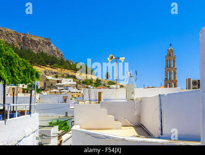 Greece trip 2015, Rhodos island, Lindos, architecture of the city. Stock Photo