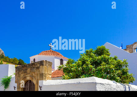 Greece trip 2015, Rhodos island, Lindos, architecture of the city. Stock Photo