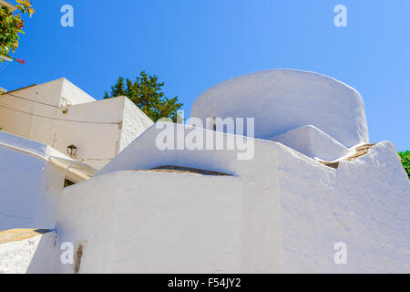 Greece trip 2015, Rhodos island, Lindos, typical greek house and apartments Stock Photo