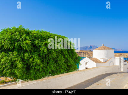 Greece trip 2015, Rhodos island, Lindos, typical greek house and apartments Stock Photo